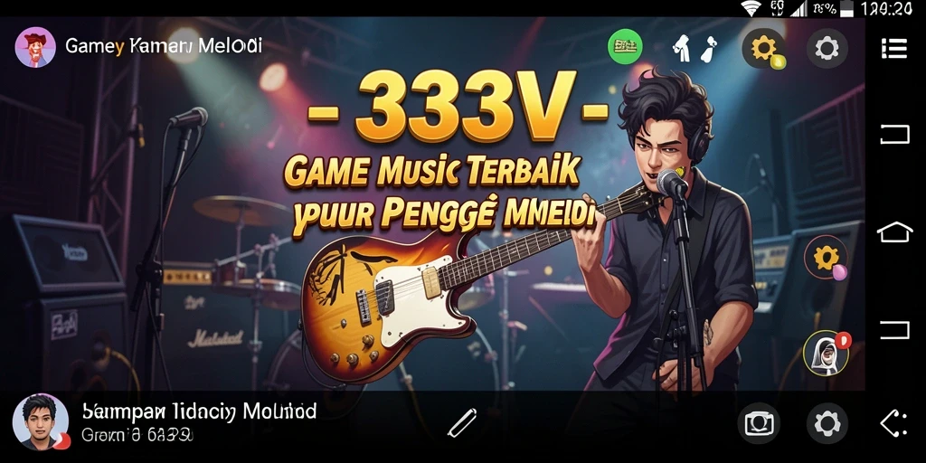 Screenshot gameplay 333V yang menggambarkan interaksi musik yang menarik.