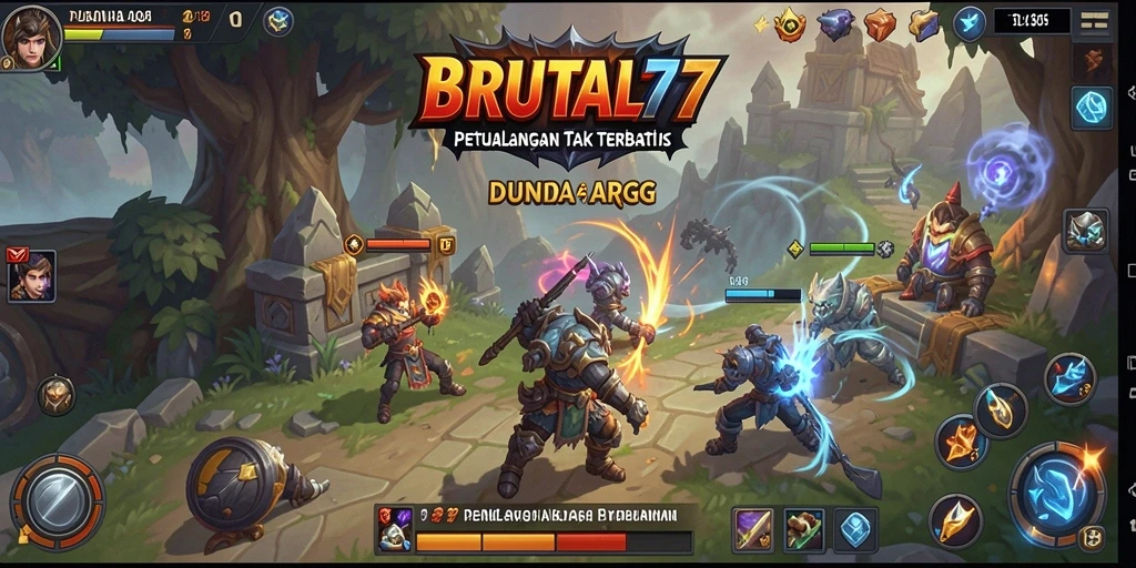 Tangkapan layar menunjukkan aksi intens di dalam BRUTAL77.