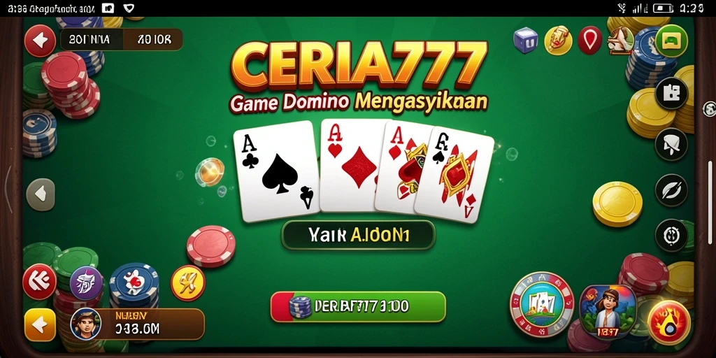 Tangkapan layar menunjukkan gameplay Domino yang seru dan interaktif.
