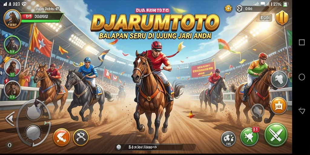 Tampilan gameplay <strong>DJARUMTOTO</strong> yang menampilkan balapan mendebarkan.