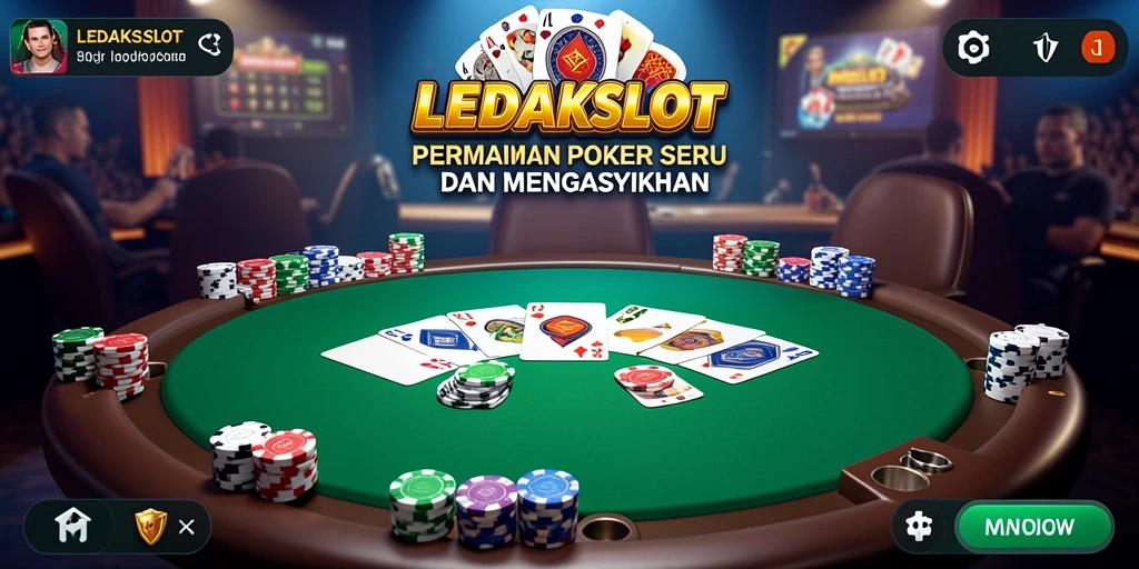 Screenshot LEDAKSLOT menampilkan gameplay Poker yang menegangkan dan interaktif.