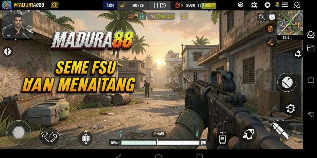 Screenshot gameplay MADURA88 menampilkan aksi tembak-menembak yang seru.