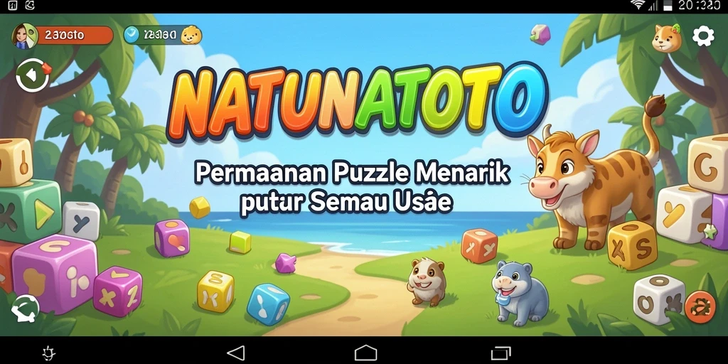 Tampilan utama gameplay NATUNATOTO menunjukkan tantangan puzzle yang seru.