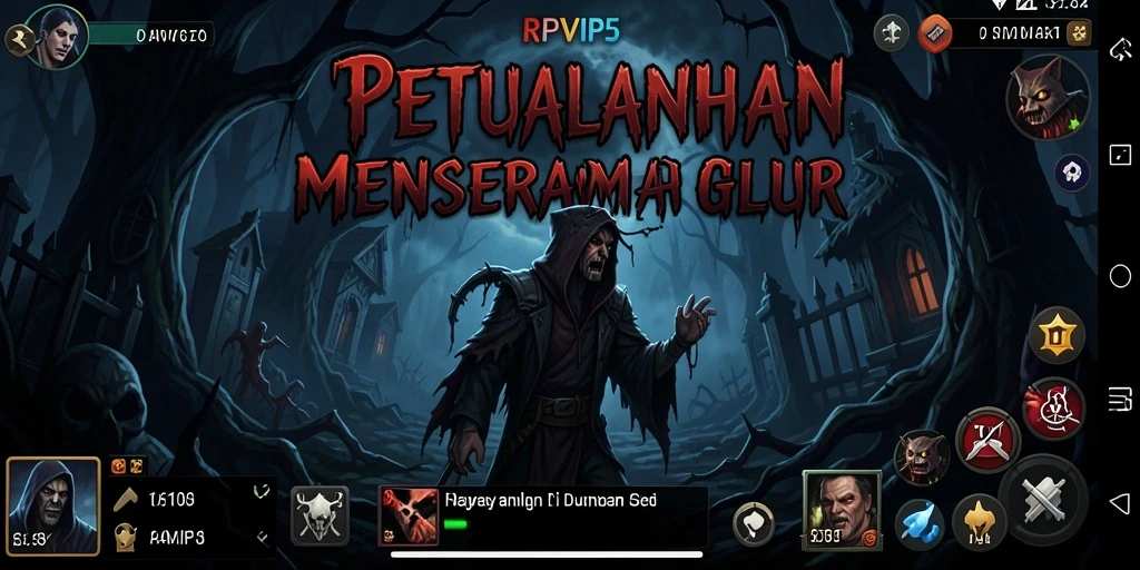 Tangkapan layar gameplay RPVIP5 menampilkan suasana menyeramkan yang menegangkan.