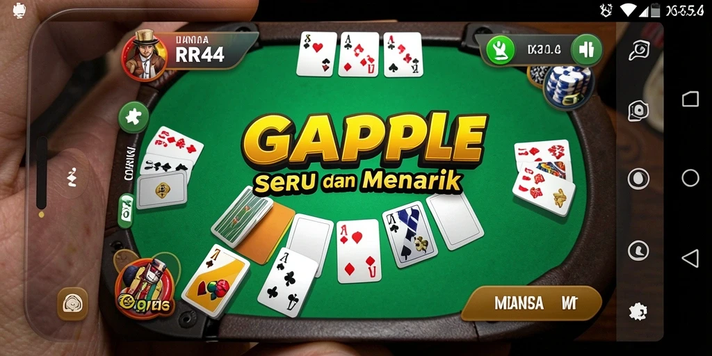 Screenshot gameplay RR44 menunjukkan keseruan permainan Gaple.