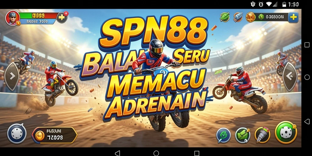 Screenshot gameplay SPN88 yang menunjukkan aksi balapan mendebarkan.