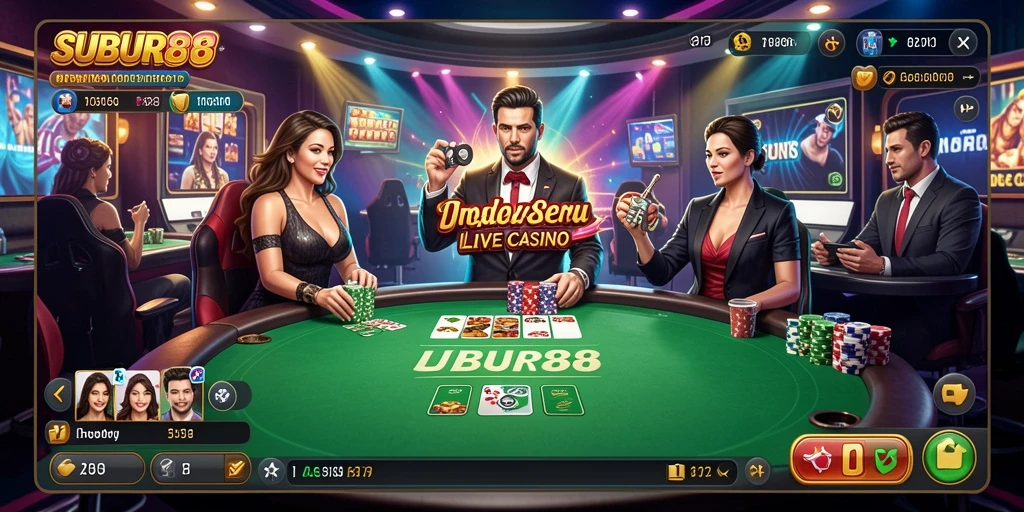 Tampilan gameplay menarik dalam aplikasi Live Casino SUBUR88.