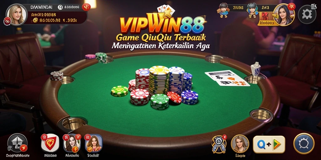 Screenshot utama VIPWIN88 menunjukkan aksi seru permainan QiuQiu.